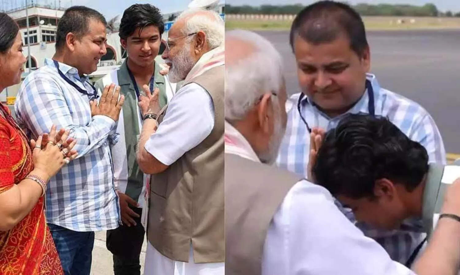 പ്രധാനമന്ത്രിയുടെ കാൽതൊട്ടു വന്ദിച്ച് വൈഭവ് സൂര്യവംശി; ആശംസയുമായി മോദി