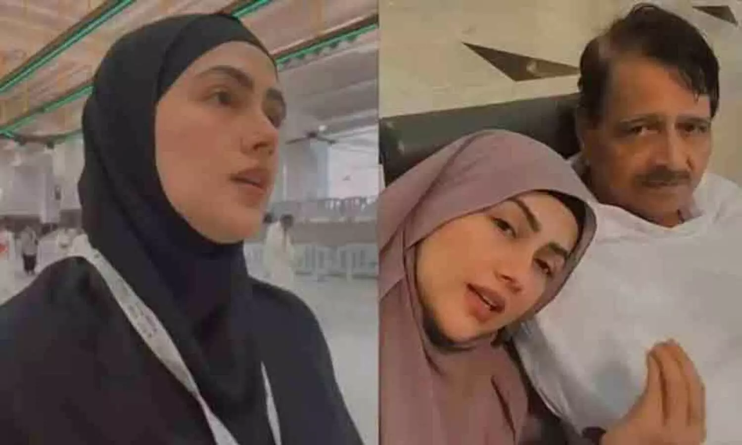 മൂന്നാംതവണയും ഹജ്ജിനെത്തി സനാ ഖാൻ; ഇത്തവണ ഉപ്പക്കൊപ്പമുള്ള ആദ്യ ഹജ്ജ്