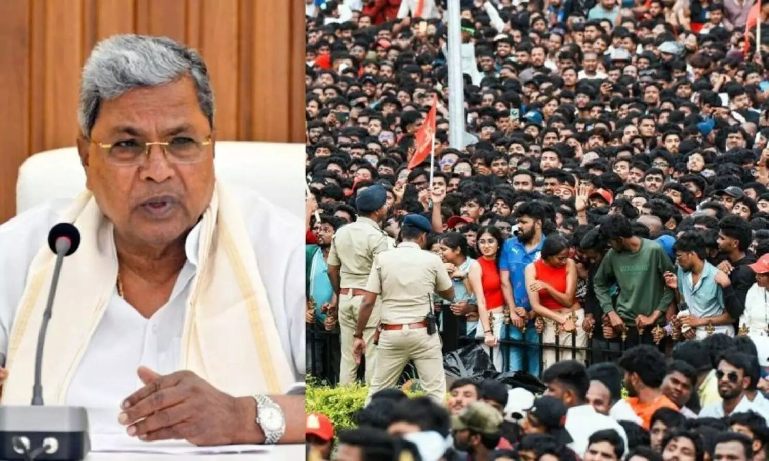 ‘സ്റ്റേഡിയം ഉൾക്കൊള്ളുന്നത് പരമാവധി 35,000 പേരെ, എത്തിയത് മൂന്ന് ലക്ഷത്തോളം പേർ’; ധനസഹായം പ്രഖ്യാപിച്ച് സിദ്ധരാമയ്യ