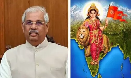 വേദിയിൽ ആർ.എസ്.എസ് ചിത്രം, രാജ്ഭവനിലെ പരിസ്ഥിതി ദിനാഘോഷം ബഹിഷ്കരിച്ച് കൃഷിമന്ത്രി