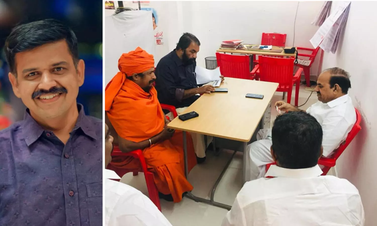 ‘ആരാ മോളെ ഇത്? വാര്യമ്പള്ളീലെ മീനാക്ഷി അല്ലേ?’ -ഹിന്ദു മഹാസഭ നേതാവിന്റെ ഇടത്ത് ശിവൻ കുട്ടി, മുന്നിൽ കോടിയേരി; 2020ലെ ​ഫോട്ടോ പങ്കുവെച്ച് സന്ദീപ് വാര്യർ