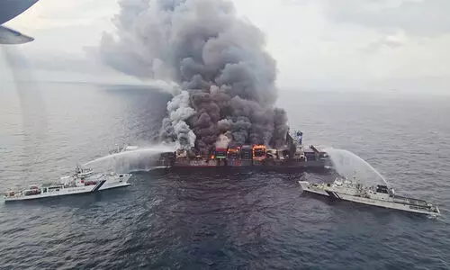 cargo ship fire