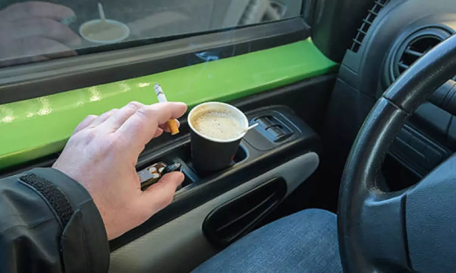 smoking while driving