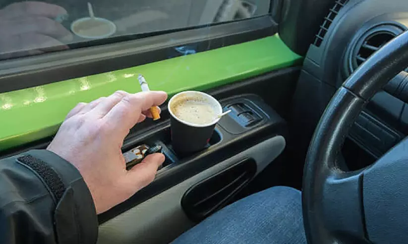 smoking while driving