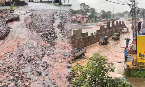 ദേശീയപാത നിർമാണം; വെള്ളക്കെട്ടും റോഡുകൾ തകരുന്നതും ദുരിതമാകുന്നു ദേശീയപാത നിർമാണം; വെള്ളക്കെട്ടും റോഡുകൾ തകരുന്നതും ദുരിതമാകുന്നു