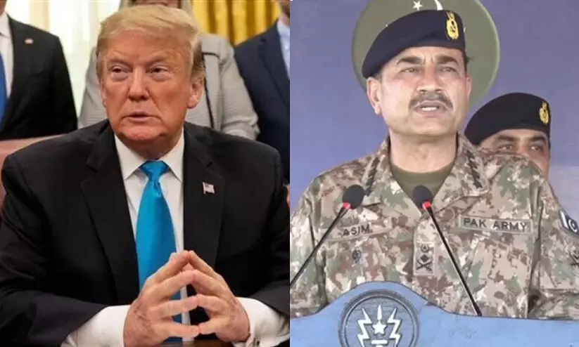 പാകിസ്താൻ സൈനിക മേധാവിക്ക് വൈറ്റ് ഹൗസിൽ ട്രംപിന്റെ വിരുന്ന് പാകിസ്താൻ സൈനിക മേധാവിക്ക് വൈറ്റ് ഹൗസിൽ ട്രംപിന്റെ വിരുന്ന് 