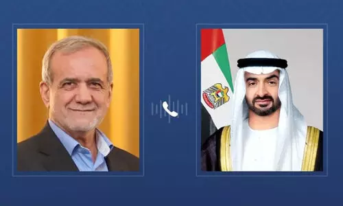 Sheikh Mohammed speaks with Iranian President