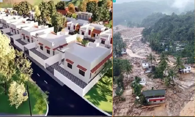 വയനാട് ടൗൺഷിപ്പ്: ആദ്യഘട്ടത്തിൽ 100 വീടുകൾ, മാതൃകാ വീടിന്‍റെ നിർമാണം ജൂലൈ 10ന് പൂർത്തിയാകും