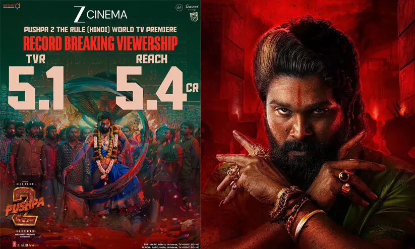 വമ്പന്മാരെ മറികടന്ന് അല്ലു അർജുൻ! രാജ്യത്ത് മിനി സ്ക്രീനിൽ ഏറ്റവും കൂടുതൽ ആളുകൾ കാണുന്ന ചിത്രമായി പുഷ്പ2