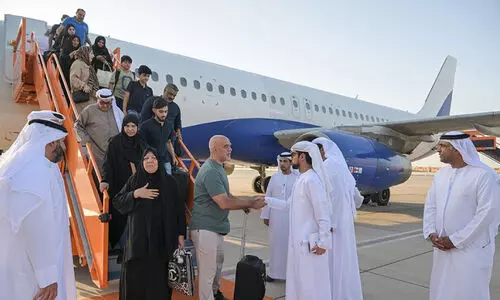 UAE citizens evacuated from Iran are being received at the airport