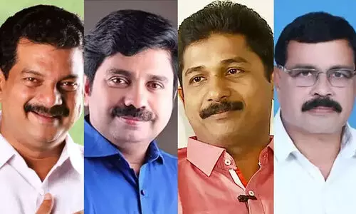 Aryadan Muhammed, M Swaraj, PV Anvar, Adv Mohan George Aryadan Muhammed, M Swaraj, PV Anvar, Adv Mohan George