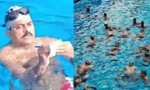 മം​ഗ​ളൂ​രു നീ​ന്ത​ൽ​ക്കു​ള​ത്തി​ൽ ജ​ല​യോ​ഗ വി​സ്മ​യം