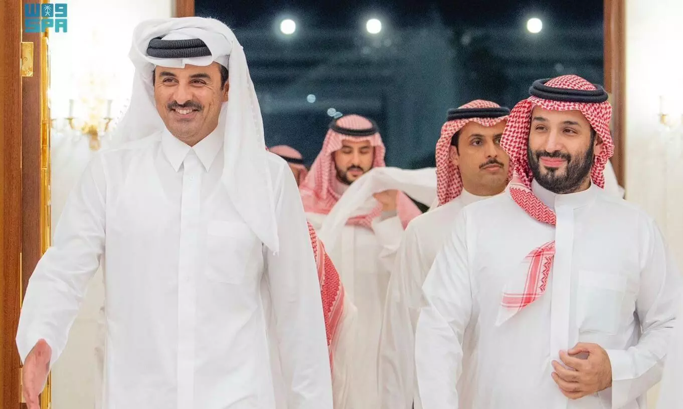 സൗദി കിരീടാവകാശി ഖത്തർ അമീറിനെ പൂർണ പിന്തുണ അറിയിച്ചു സൗദി കിരീടാവകാശി ഖത്തർ അമീറിനെ പൂർണ പിന്തുണ അറിയിച്ചു