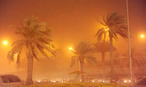 തി​ങ്ക​ളാ​ഴ്ച പൊ​ടി​നി​റ​ഞ്ഞ പ​ക​ൽ; കാ​റ്റും പൊ​ടി​യും ഇ​ന്നും നാ​ളെ​യുംശ​ക്ത​മാ​കും