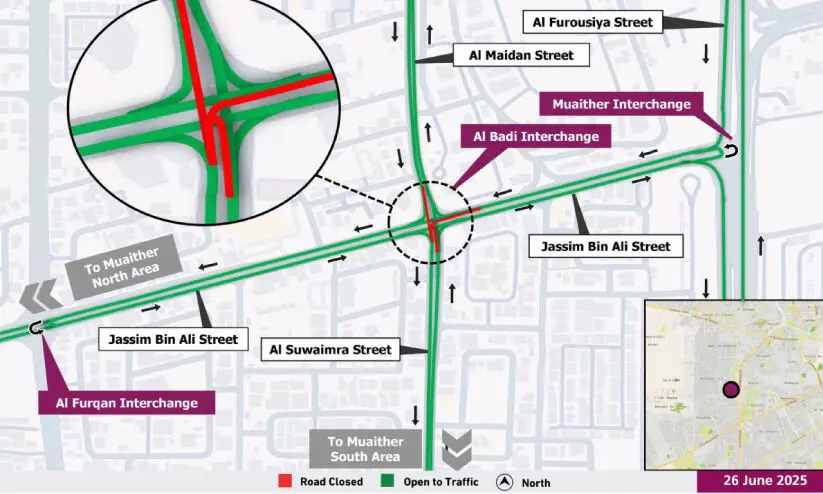 അ​ൽ ബാ​ദി ഇ​ന്റ​ർ​ചേ​ഞ്ച് ജൂ​ലൈ ഒ​ന്ന് മു​ത​ൽ അ​ട​ച്ചി​ടും