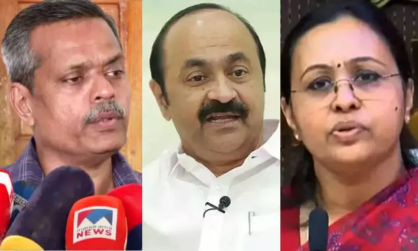 Dr Haris Chirakkal, Veena George, VD Satheesan Dr Haris Chirakkal, Veena George, VD Satheesan