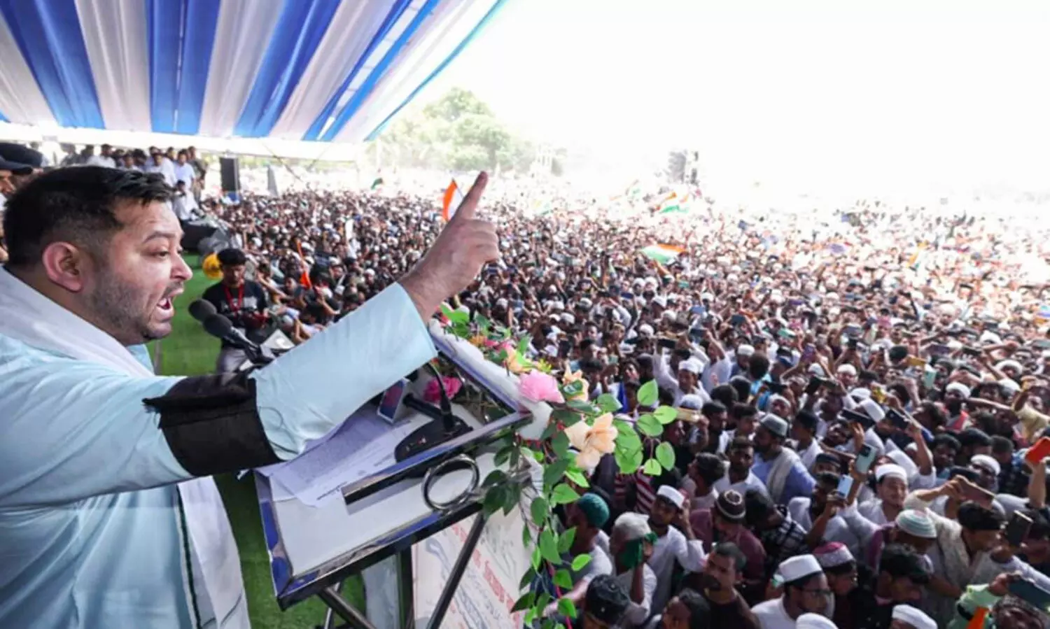 ഈ രാജ്യം ആരുടെയും അച്ഛന്റെയല്ല, മുസ്‍ലിംകൾക്കെതിരെ ഒരു അനീതിയും അംഗീകരിക്കില്ല;തേജസ്വി യാദവ്, വഖഫ് ഭേദഗതി നിയമത്തിനെതിരെ പട്നയിൽ മഹാറാലി