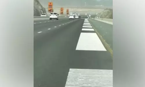 റോ​ഡി​ൽ​നി​ന്ന്​ സം​ഗീ​തം; അ​തി​ശ​യം നി​റ​ച്ച്​ ഫു​ജൈ​റ​യി​ലെ റോ​ഡ്​