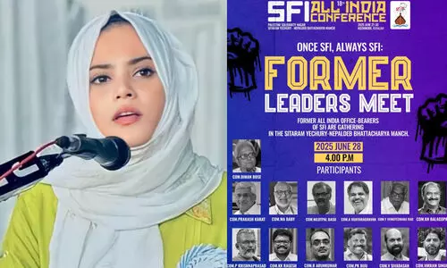 ‘ഇതെന്താ താലിബാന്റെ വിദ്യാർത്ഥി സമ്മേളനമോ?, ഒരൊറ്റ സ്ത്രീയേയും കാണുന്നില്ലല്ലോ?’ -എസ്.എഫ്.ഐ സമ്മേളനത്തെ പരിഹസിച്ച് ഫാത്തിമ തഹ്‌ലിയ