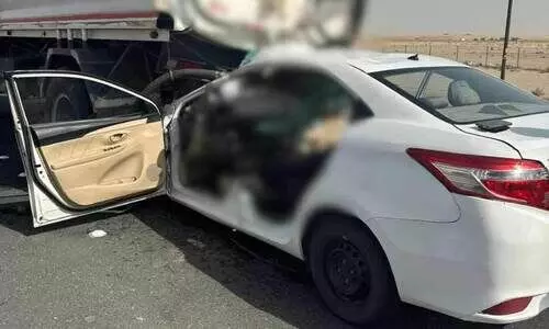 വ​ഫ്ര റോ​ഡി​ൽ വാ​ഹ​ന​ങ്ങ​ൾ ത​മ്മി​ൽ കൂ​ട്ടി​യി​ടി; ര​ണ്ടു മ​ര​ണം