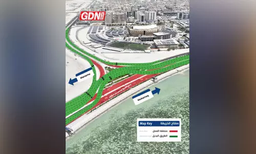 ബുസൈതീൻ ഫ്ലൈഓവർ നിർമാണം; ശൈഖ് ഈസ ബിൻ സൽമാൻ കോസ് വേയിൽ ഗതാഗത നിയന്ത്രണം ബുസൈതീൻ ഫ്ലൈഓവർ നിർമാണം; ശൈഖ് ഈസ ബിൻ സൽമാൻ കോസ് വേയിൽ ഗതാഗത നിയന്ത്രണം