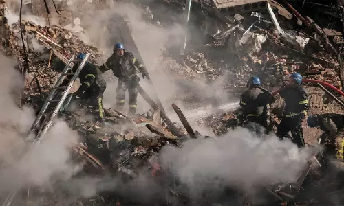 കി​യ​വി​ൽ റ​ഷ്യ വ​ർ​ഷി​ച്ച​ത് 550 ഡ്രോ​ണു​ക​ളും 11 മി​സൈ​ലു​ക​ളും