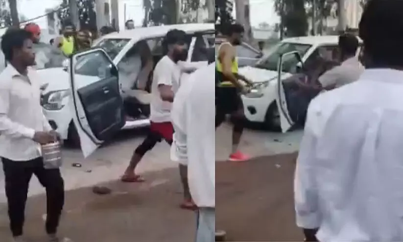 മുസ്‍ലിം കുടുംബത്തെ ആക്രമിച്ച് കാർ തകർത്ത് കൻവാരിയ തീർഥാടകർ; ഞെട്ടിക്കും ദൃശ്യങ്ങൾ പുറത്ത് -VIDEO