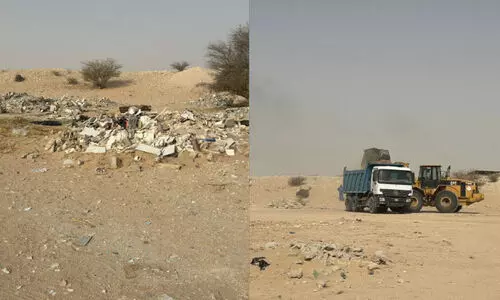 അ​ബൂ​ന​ഖ്‌​ല കോം​പ്ല​ക്‌​സ് പ​രി​സ​ര​ത്ത് ശു​ചീ​ക​ര​ണം