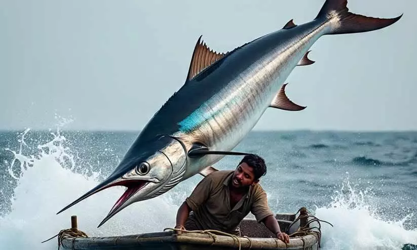 യെറായ നീയെവിടെ.....  അപകടകാരിയായ മാർലിൻ മത്സ്യവുമാ‍യി ഏറ്റുമുട്ടി കാണാമറയത്ത് പോയ യുവാവിനെ കാത്ത് ഒരു ഗ്രാമം