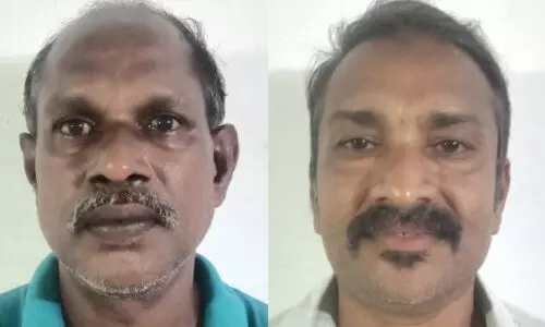 ബ​സി​ന്‍റെ ചില്ല്​ ത​ക​ർ​ത്ത ര​ണ്ടു​പേ​ർ പി​ടി​യി​ൽ