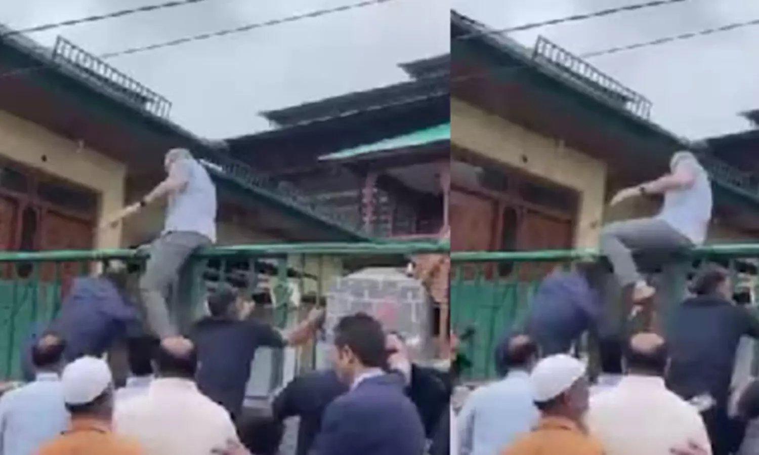 പൊലീസ് തടഞ്ഞു; മതിൽ ചാടിക്കടന്ന് ജമ്മു കശ്മീർ രക്തസാക്ഷികൾക്ക് ആദരാഞ്ജലിയർപിച്ച് ഉമർ അബ്ദുല്ല; വിഡിയോ