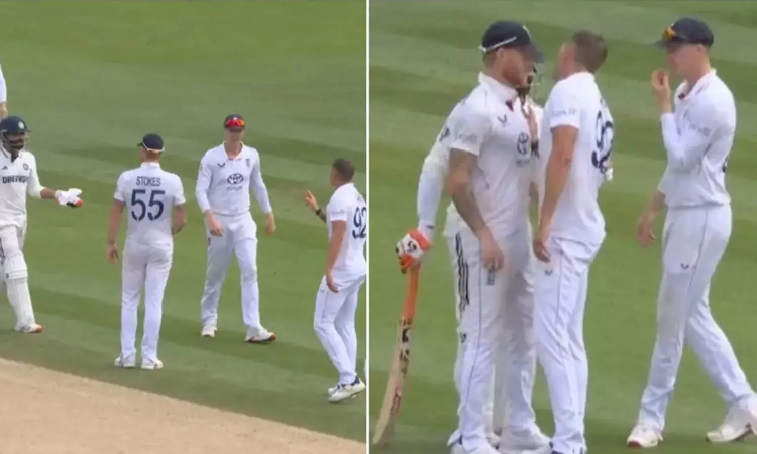 കളത്തിൽ കൊമ്പുകോർത്ത് ജദേജയും ഇംഗ്ലണ്ട് പേസറും, ഇടപെട്ട് സ്റ്റോക്സ്; നാടകീയ രംഗങ്ങൾ -വിഡിയോ