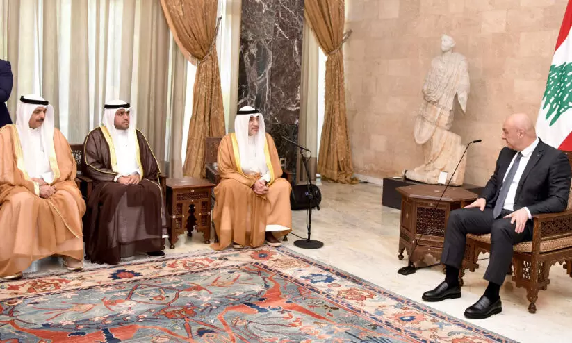 ഉ​പ​പ്ര​ധാ​ന​മ​ന്ത്രി ല​ബ​നാ​ൻ പ്ര​സി​ഡ​ന്റു​മാ​യി കൂ​ടി​ക്കാ​ഴ്ച ന​ട​ത്തി