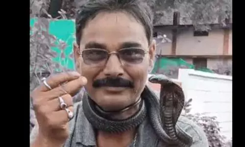 പിടികൂടിയ മൂർഖൻ പാമ്പിനെ കഴുത്തിൽ ചുറ്റിയ പാമ്പുസ്നേഹി കടിയേറ്റ് മരിച്ചു