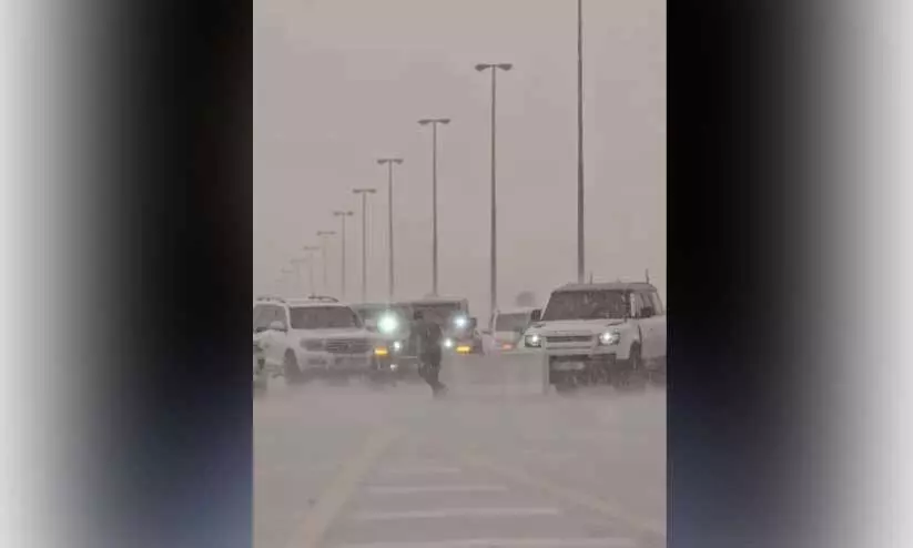 വി​വി​ധ ഭാ​ഗ​ങ്ങ​ളി​ൽ ക​ന​ത്ത മ​ഴ​യും ആ​ലി​പ്പ​ഴ വ​ർ​ഷ​വും