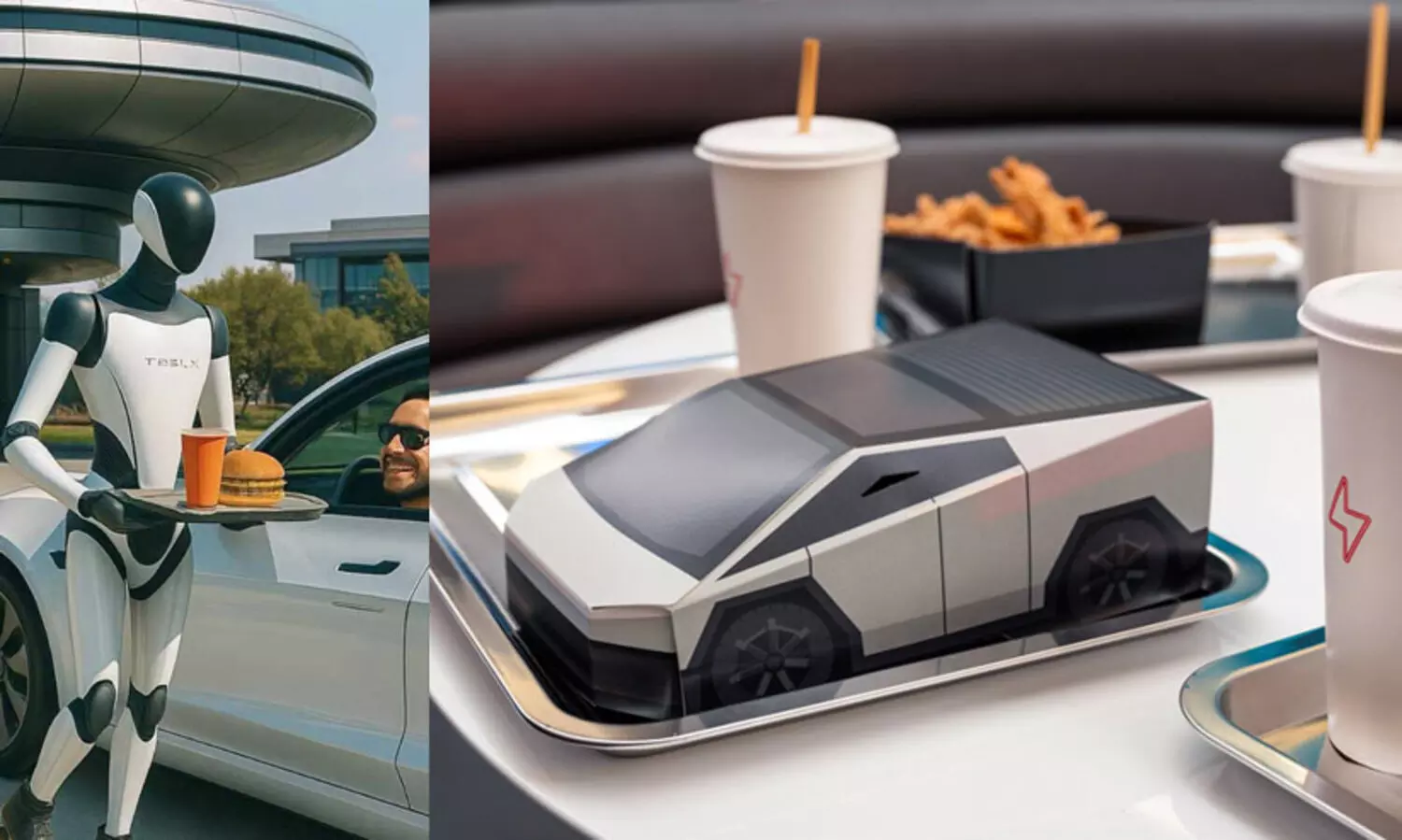 സൈബർ ട്രക്കുകളിൽ ബർഗറുകളുമായി റോബോട്ടുകൾ; ഹോളിവുഡിൽ ടെസ്‍ല ഡൈനർ തുറന്ന് ഇലോൺ മസ്ക്