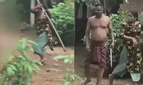 പൈപ്പ് കൊണ്ട് പിതാവിനെ ക്രൂരമായി മർദിച്ച് മകൻ, വടി കൊണ്ടടിച്ച് മരുമകളും; ഇരുവരും പൊലീസ് കസ്റ്റഡിയിൽ