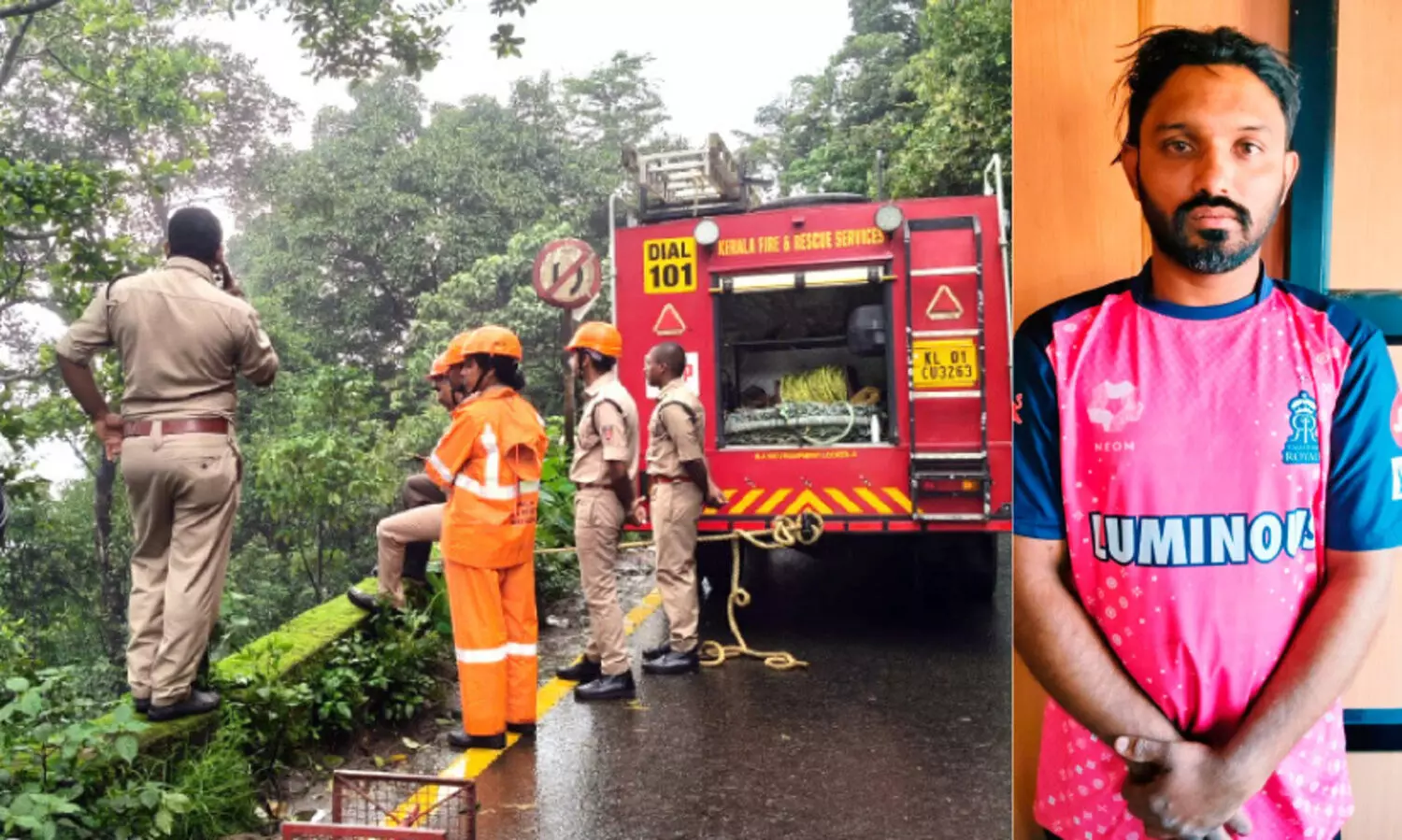 വാ​ഹ​ന പ​രി​ശോ​ധ​ന​ക്കി​ടെ യു​വാ​വ് കൊ​ക്ക​യി​ലേ​ക്ക് ചാ​ടി; കാ​റി​ൽ എം.​ഡി.​എം.​എ