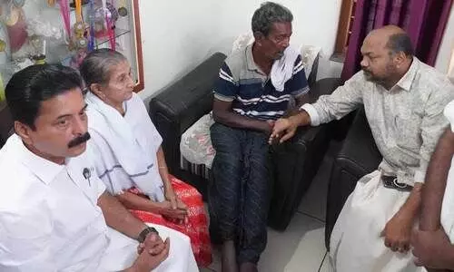 Ministers P Rajeev and Roshi Augustine visited Sister Preethi Marys house