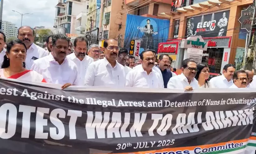 Congress Protest against Nuns Arrest