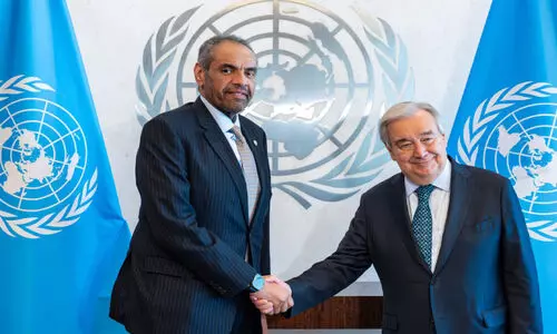 വി​ദേ​ശ​കാ​ര്യ മ​ന്ത്രി യു.​എ​ൻ സെ​ക്ര​ട്ട​റി ജ​ന​റ​ലു​മാ​യി കൂ​ടി​ക്കാ​ഴ്ച ന​ട​ത്തി