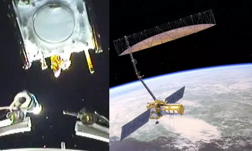 onboard camera footage from rocket showing separation of NISAR