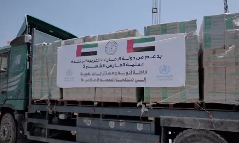 ഗസ്സയിലേക്ക് 65 ടൺ മെഡിക്കൽ സഹായമെത്തിച്ച്​ യു.എ.ഇ
