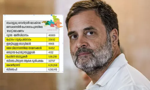 മഹാദേവപുരയിൽ മഹാ കള്ളത്തരം; ചേർത്തത് 100,250 വ്യാജ വോട്ടുകൾ -രാഹുൽ ഗാന്ധി