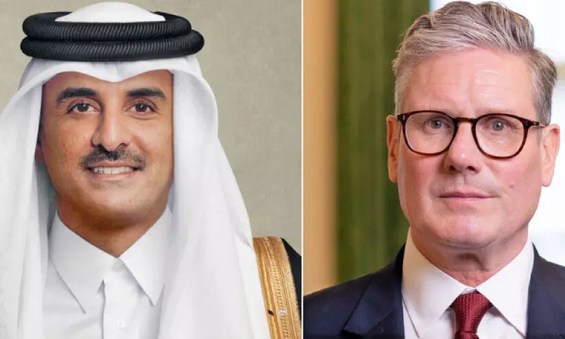 ഫലസ്തീനിൽ മാനുഷിക സഹായം ഉറപ്പാക്കണം; അമീർ ശൈഖ് തമീം ബിൻ ഹമദ് ആൽഥാനി ബ്രിട്ടൻ പ്രധാനമന്ത്രിയുമായി സംസാരിച്ചു ഫലസ്തീനിൽ മാനുഷിക സഹായം ഉറപ്പാക്കണം; അമീർ ശൈഖ് തമീം ബിൻ ഹമദ് ആൽഥാനി ബ്രിട്ടൻ പ്രധാനമന്ത്രിയുമായി സംസാരിച്ചു