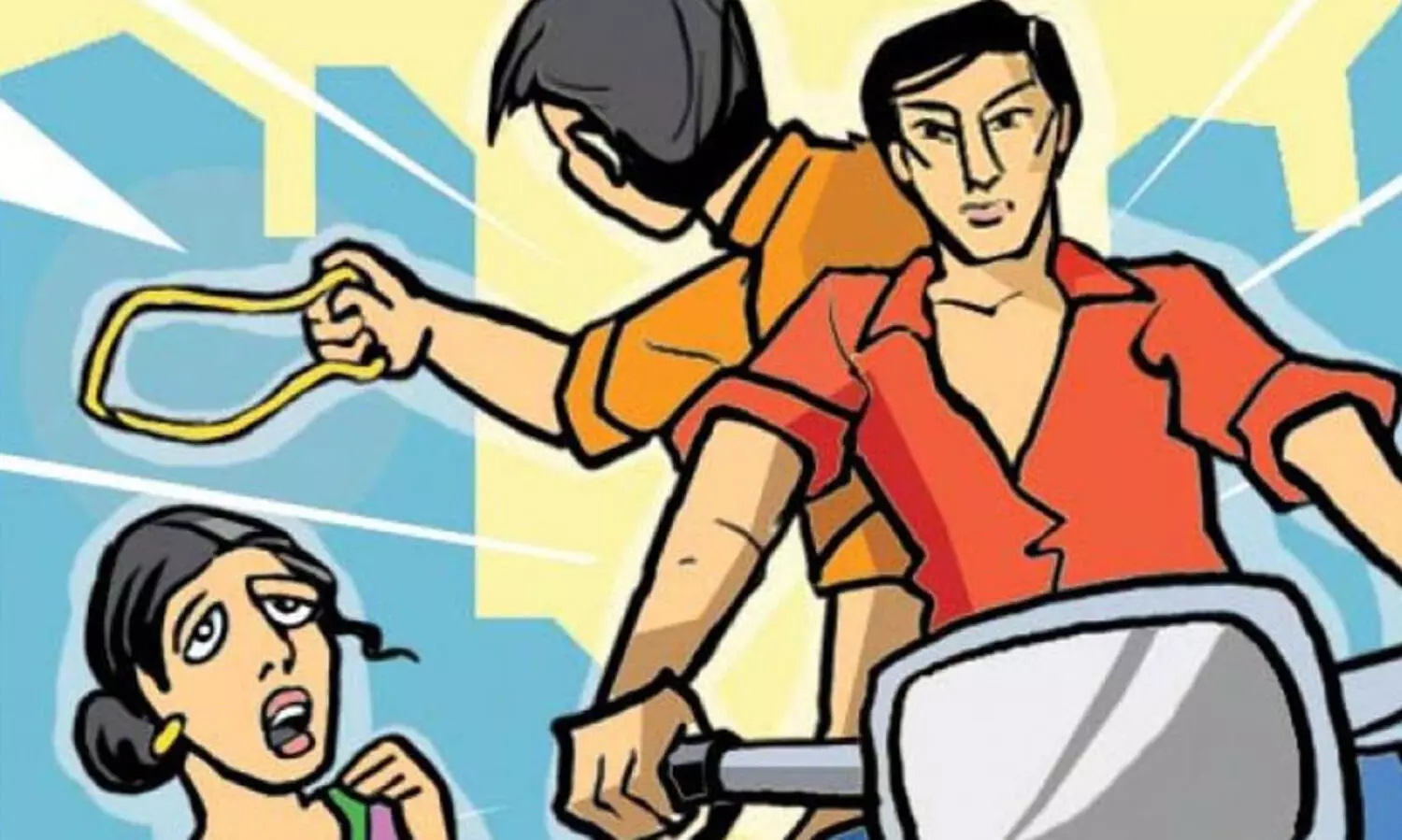 ബൈക്കിൽ എത്തിയ സംഘം വീട്ടമ്മയുടെ സ്വർണ്ണമാല കവർന്നു