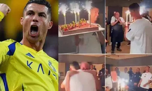 ടീം പാചകക്കാരന് ക്രിസ്റ്റ്യാനോയുടെ ബർത്ഡേ സർപ്രൈസ്; വൈറലായി അൽ നസ്റിലെ പിറന്നാളാഘോഷം -വിഡിയോ