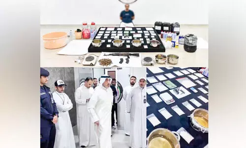 ല​ഹ​രി​യും നി​ർ​മാ​ണ​വ​സ്തു​ക്ക​ളു​മാ​യി ഒ​രാ​ൾ പി​ടി​യി​ൽ ക​ണ്ടു​കെ​ട്ടി​യ വ​സ്തു​ക്ക​ളു​ടെ മൂ​ല്യം ഏ​ക​ദേ​ശം 5,00000 ദീ​നാ​ർ