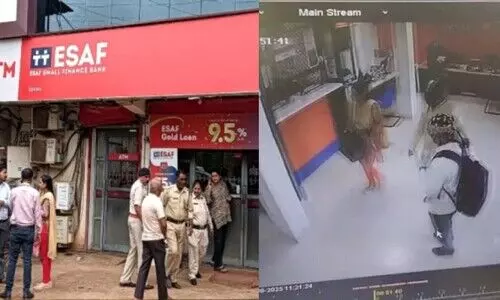 ഇസാഫ് ബാങ്ക് ശാഖയിൽ വൻ കൊള്ള; 14 കോടിയുടെ സ്വർണവും അഞ്ച് ലക്ഷം രൂപയും കവർന്നു