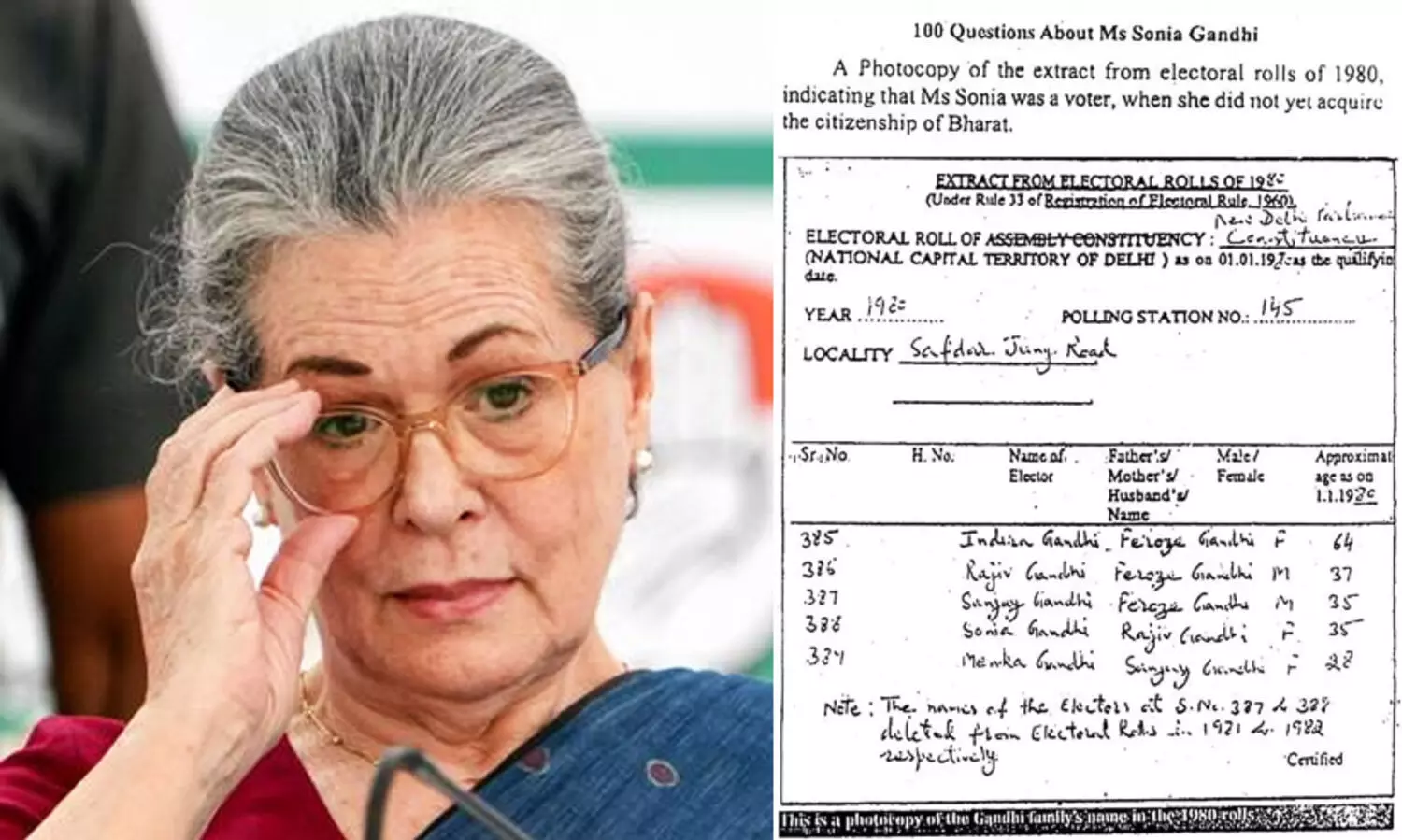 Sonia Gandhi Voters List